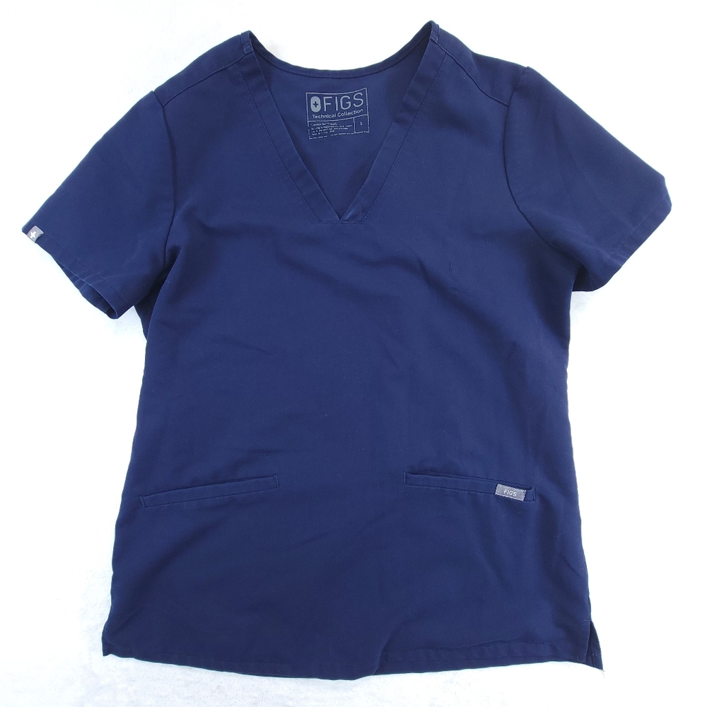 FIGS Women's Navy V-Neck Scrub Top